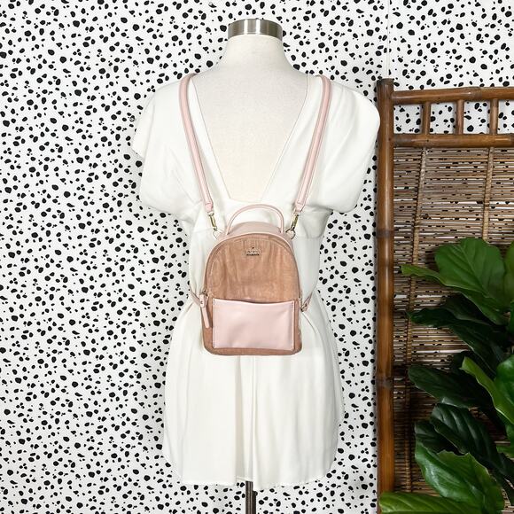 Kate Spade | Watson Lane Merry Pink Silk Velvet Leather Crossbody Mini Backpack - Picture 2 of 15